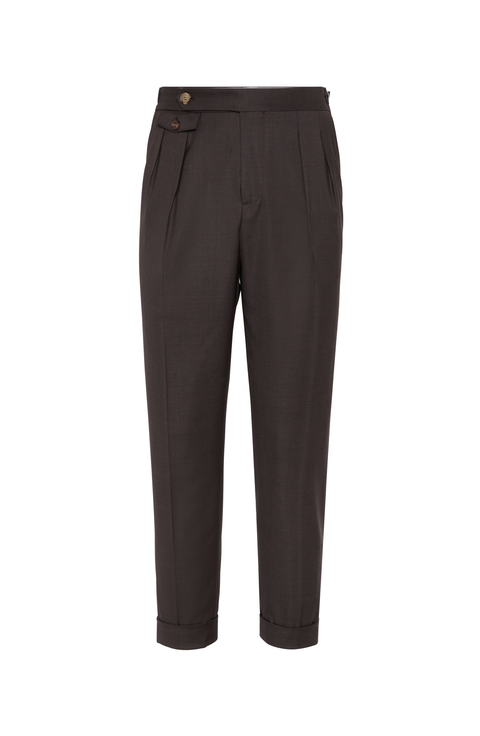 パンツ BRUNELLO CUCINELLI CLASSIC SUIT TROUSERS Virgin wool flannel trousers for Man in Night | Brunello