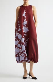 Lela Rose Rose Fil Coupé Bubble Hem Maxi Dress