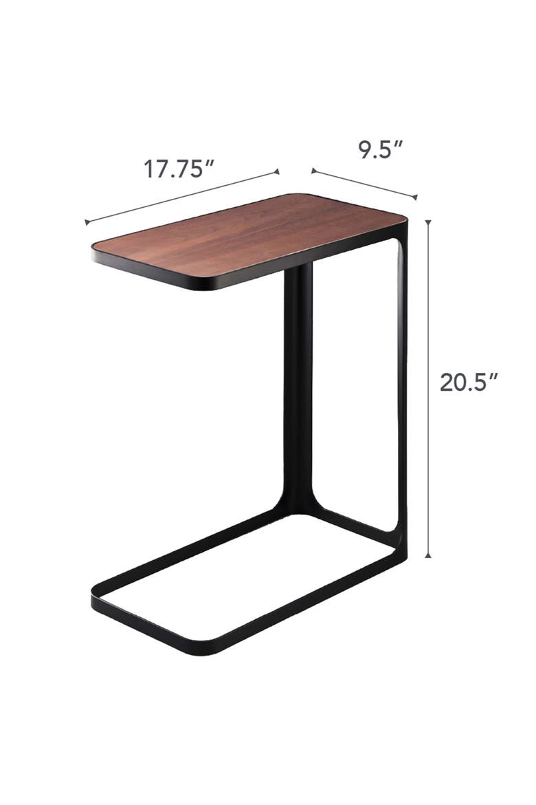 Wood & Steel Accent Table, Alternate, color, BLACK