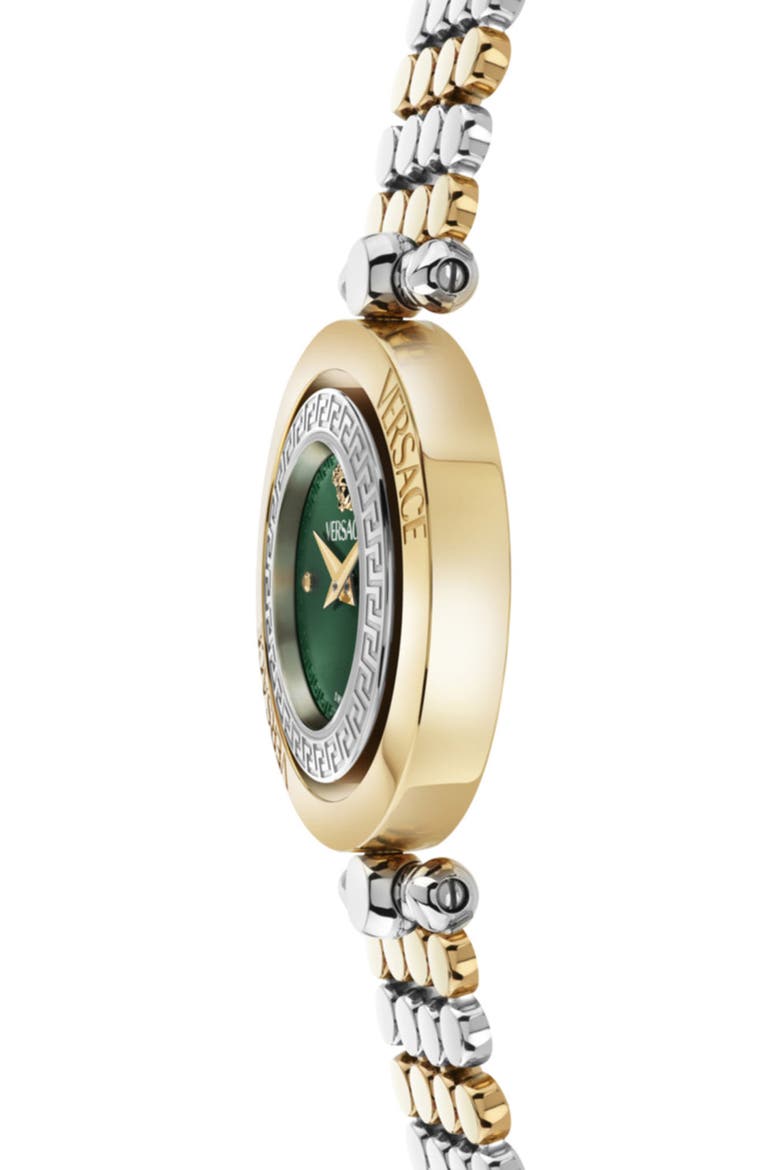 Eon Jewel Two Tone Bracelet Watch, Alternate, color, TWO TONE/ GREEN