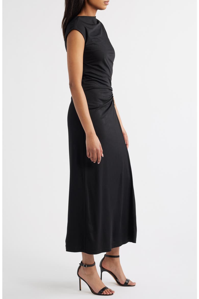 Milou Ruched Maxi Dress, Alternate, color, BLACK