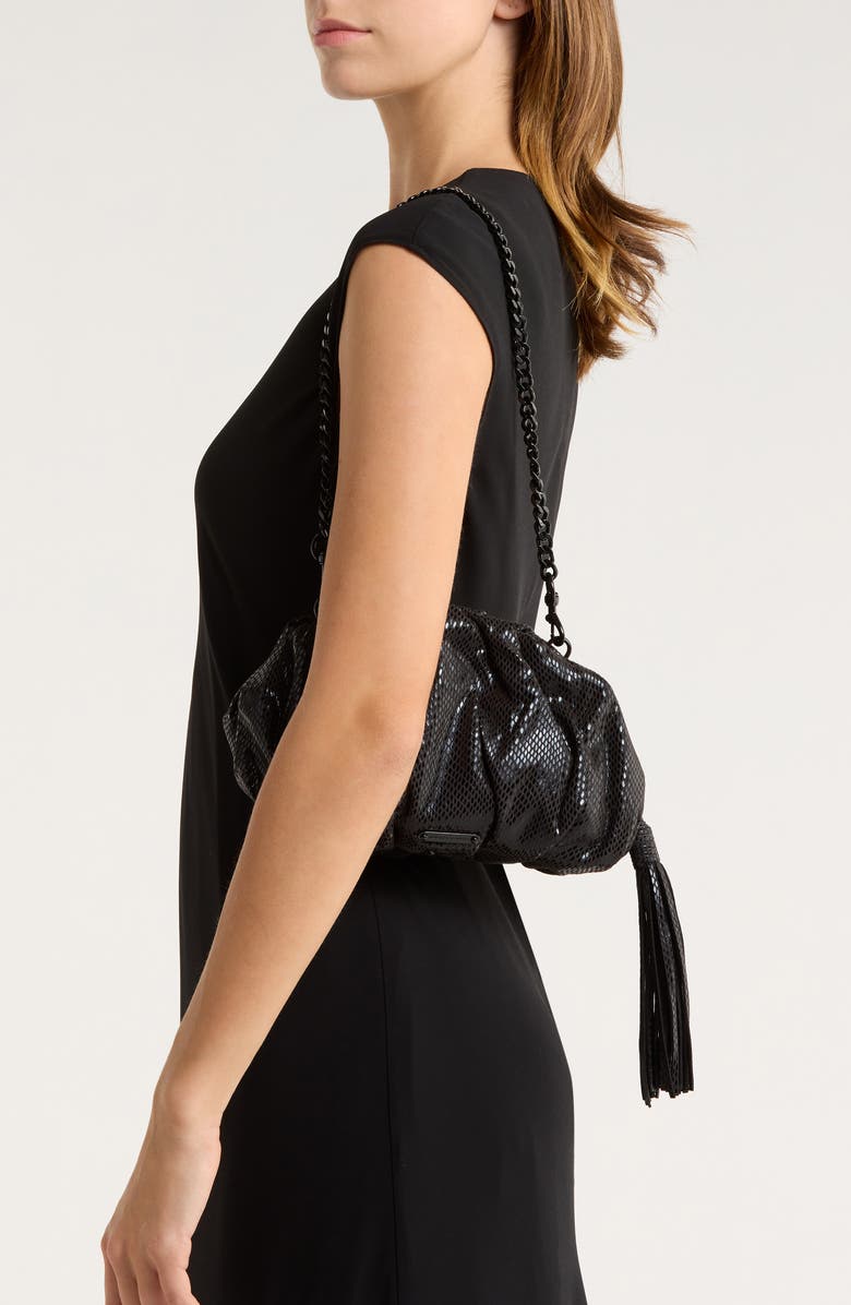 Rebecca Minkoff Small Ruched Clutch, Alternate, color, Black