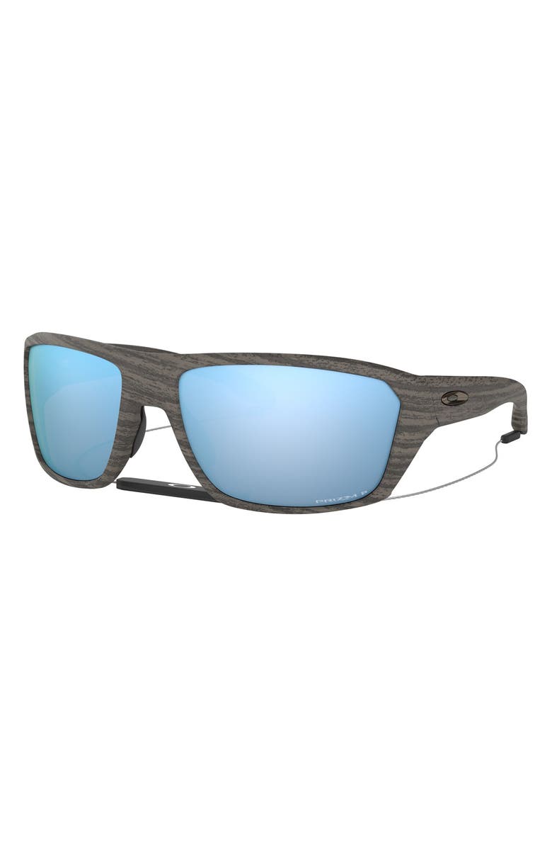 Oakley Split Shot Woodgrain Collection 64mm Polarized Oversize Sunglasses, Alternate, color, 