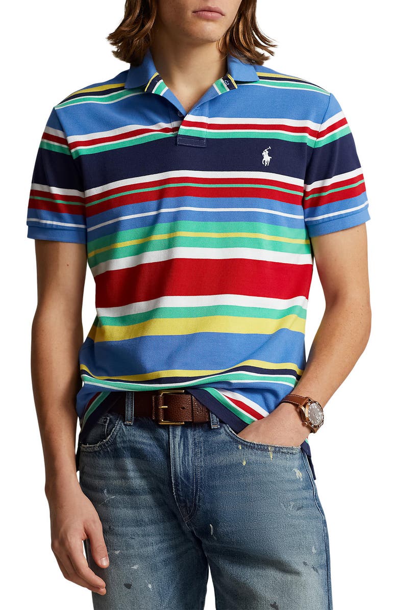 Polo Ralph Lauren Stripe Cotton Piqué Polo, Main, color,