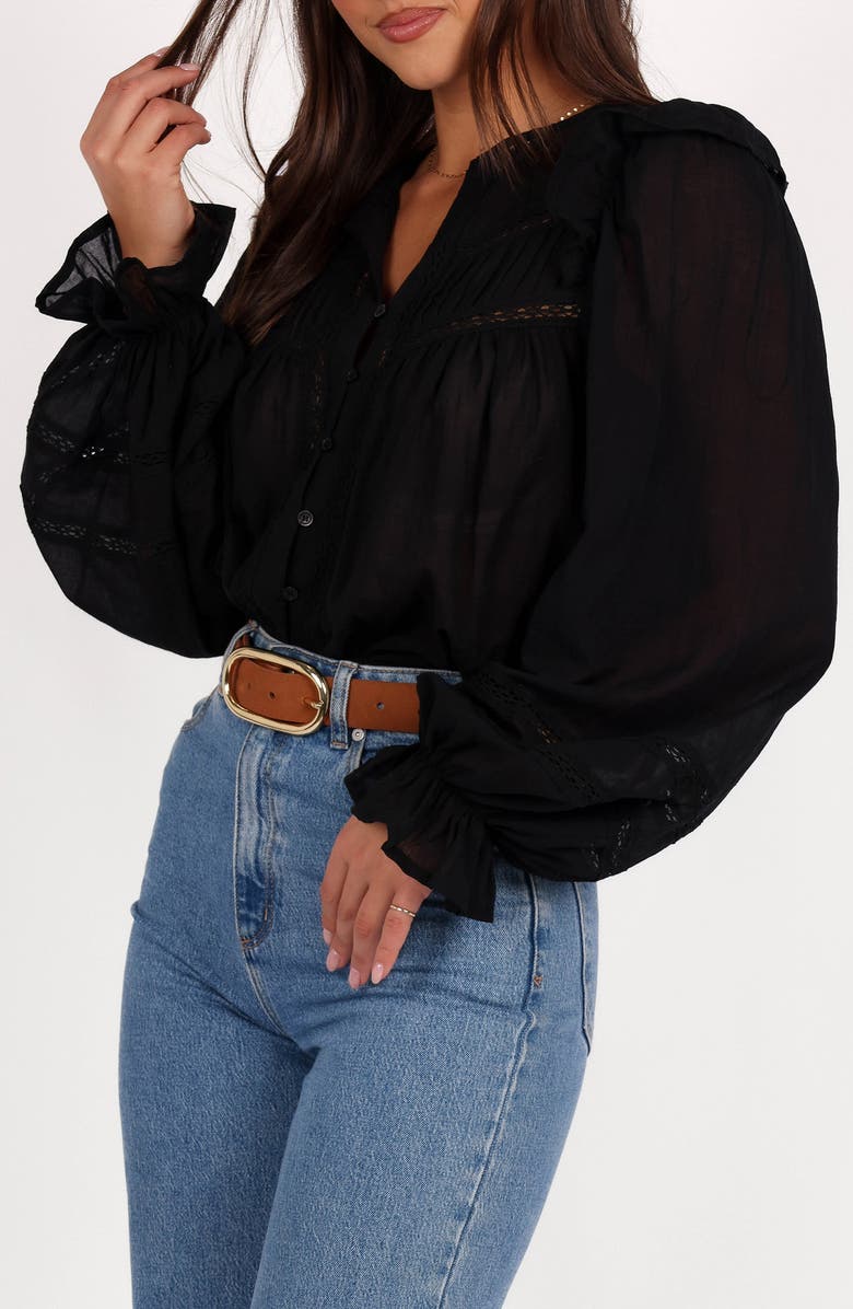 Petal & Pup Emelia Ruffle Top, Alternate, color, Black