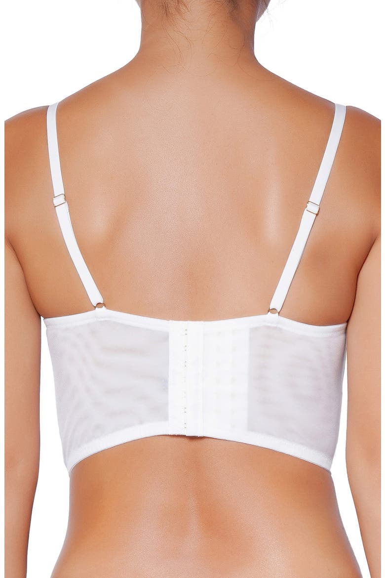 Amoureuse Embroidered Underwire Bustier, Alternate, color, WHITE