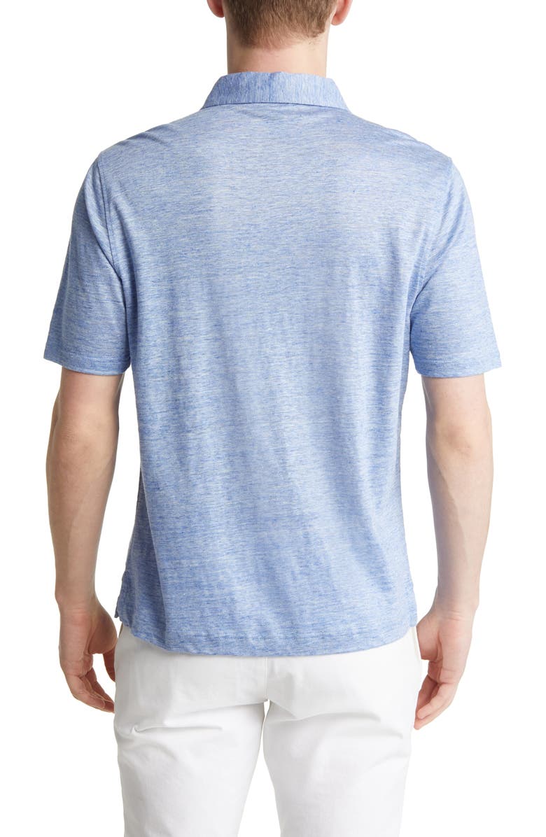 Scott Barber Mélange Linen Polo, Alternate, color, 