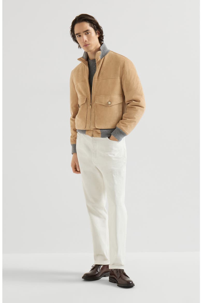Cashmere ribbed sweater with cotton inserts, Alternate, color, Lead