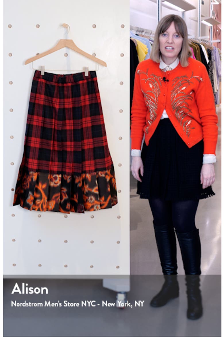 Tricot Comme des Garçons Pleated Check Flannel & Brocade Skirt video