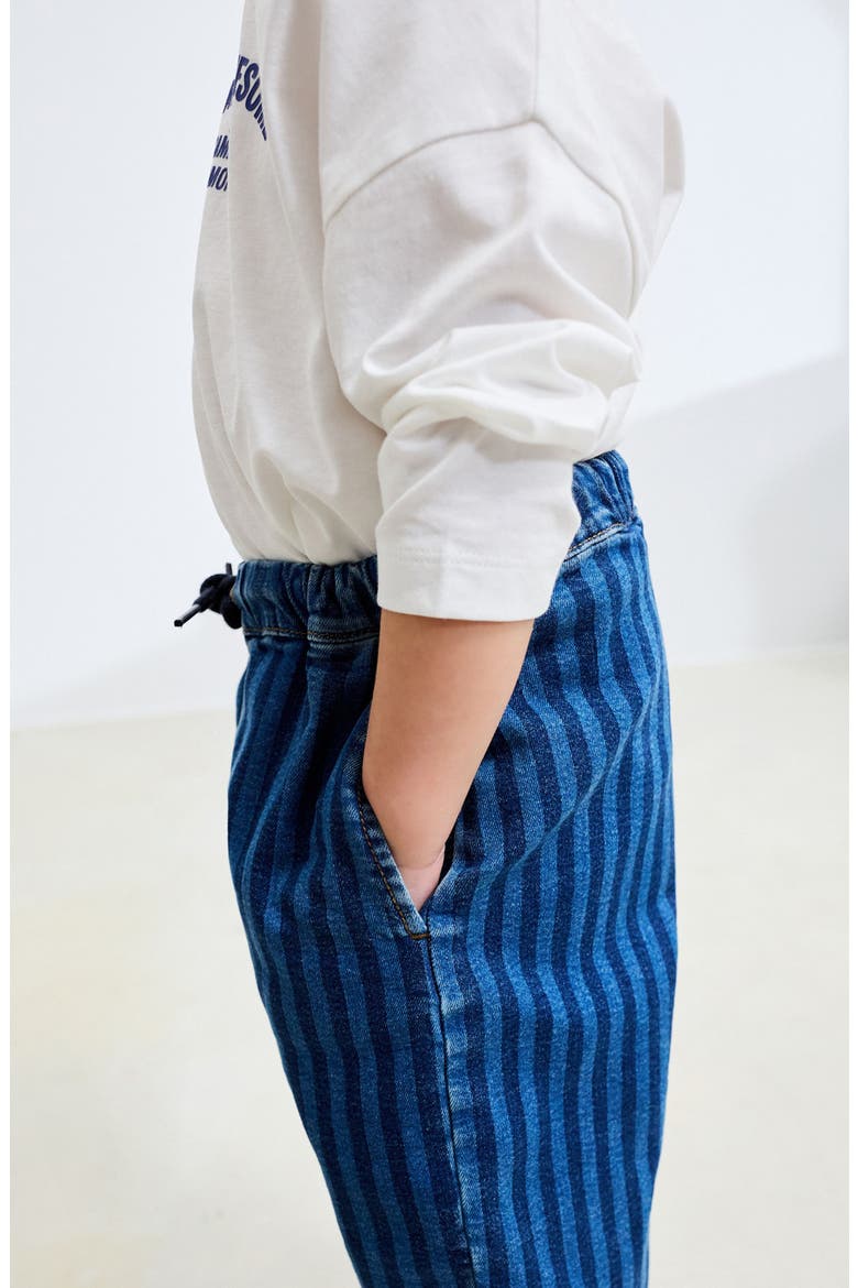 Kids' Stripe Wide Leg Jeans, Alternate, color, BLUE