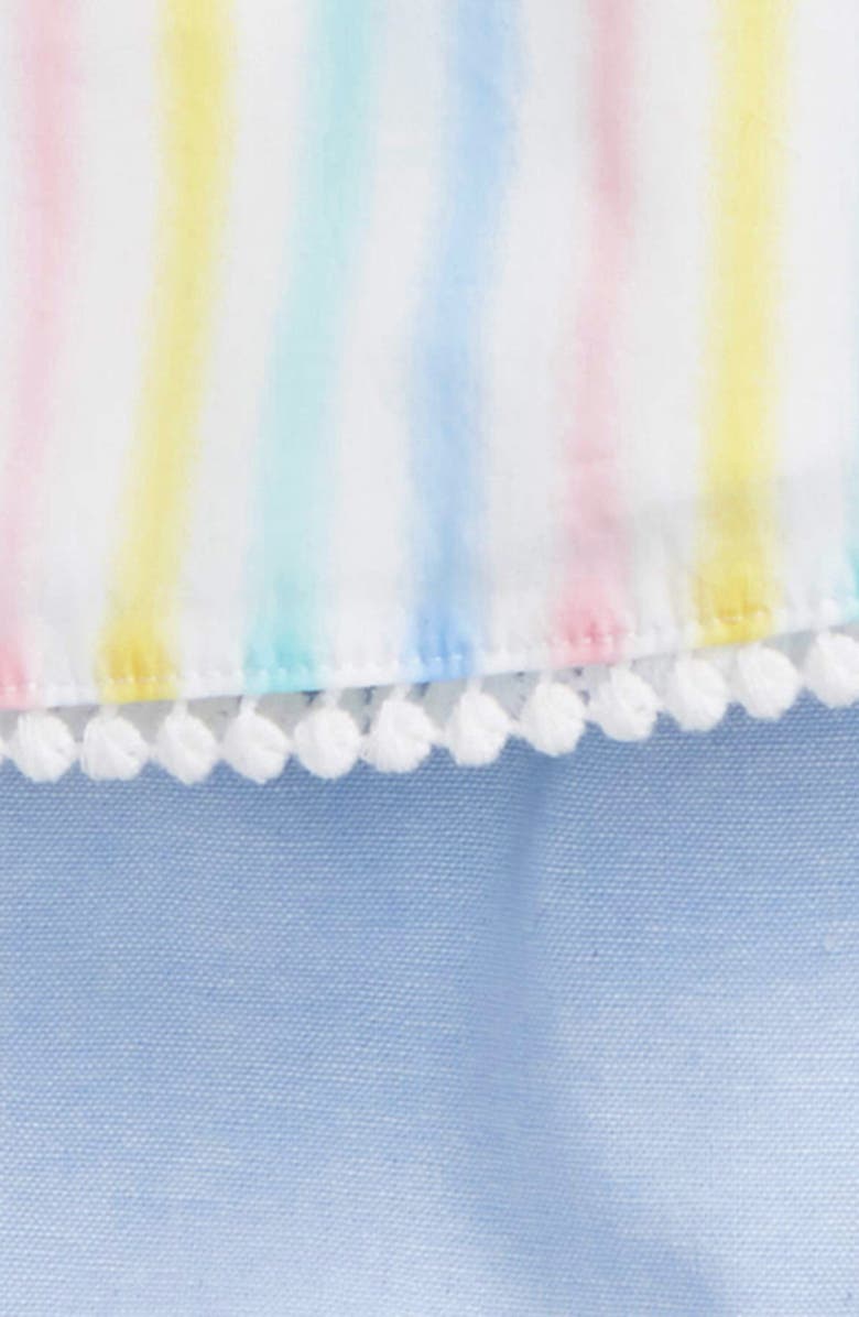 Little Me Stripe Shirt, Chambray Shorts & Headband Set, Alternate, color, 