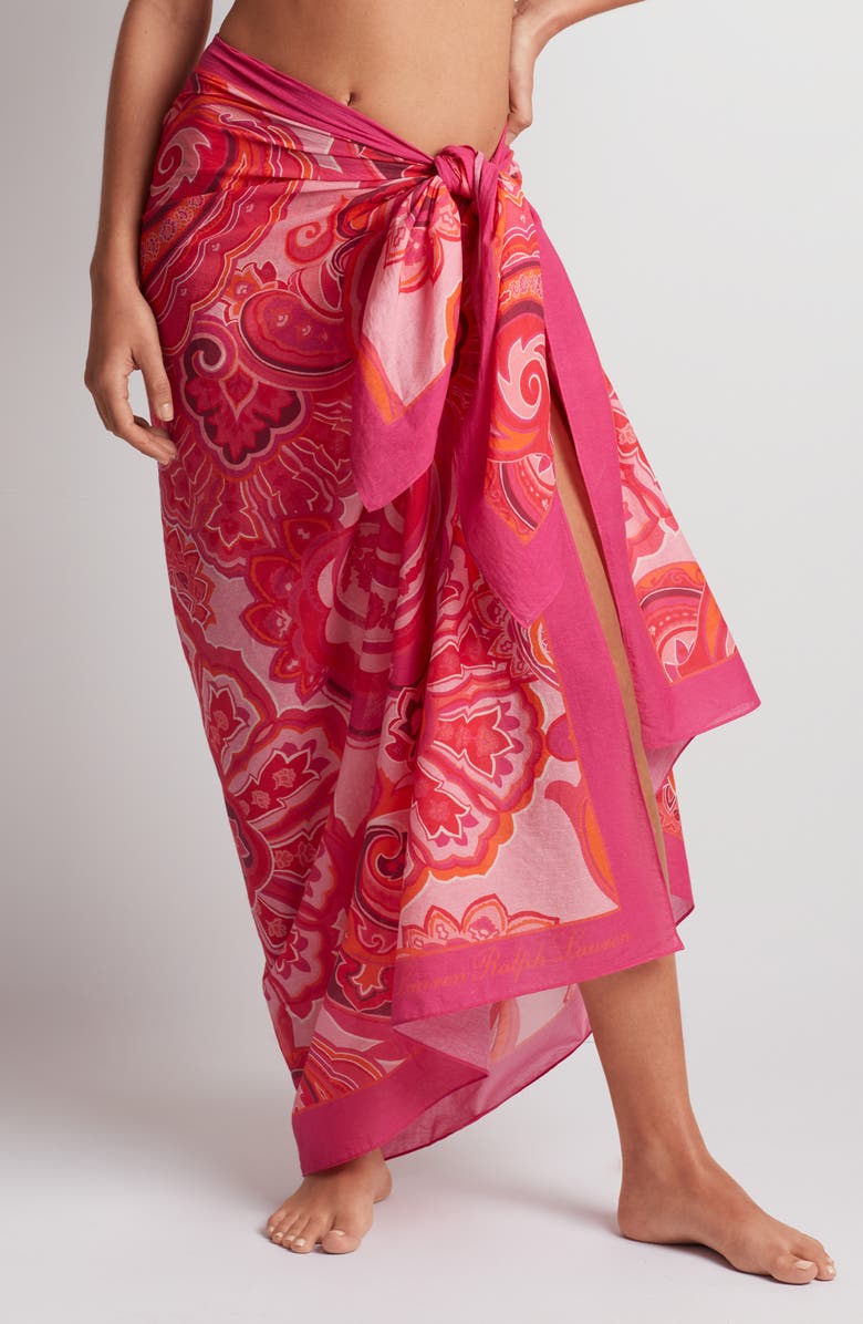 Lauren Ralph Lauren Print Cotton Cover-Up Pareo, Main, color,