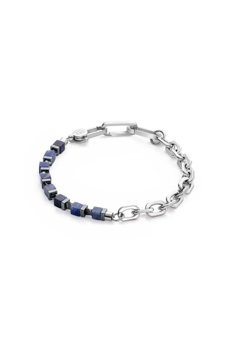 Bracelet Precious Fusion Link Chain Blue-Silver, Main, color, Silver