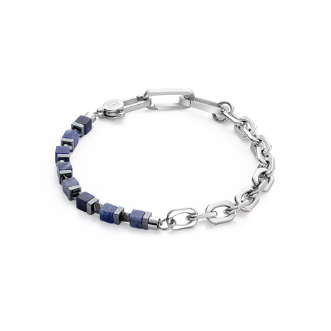 Bracelet Precious Fusion Link Chain Blue-Silver