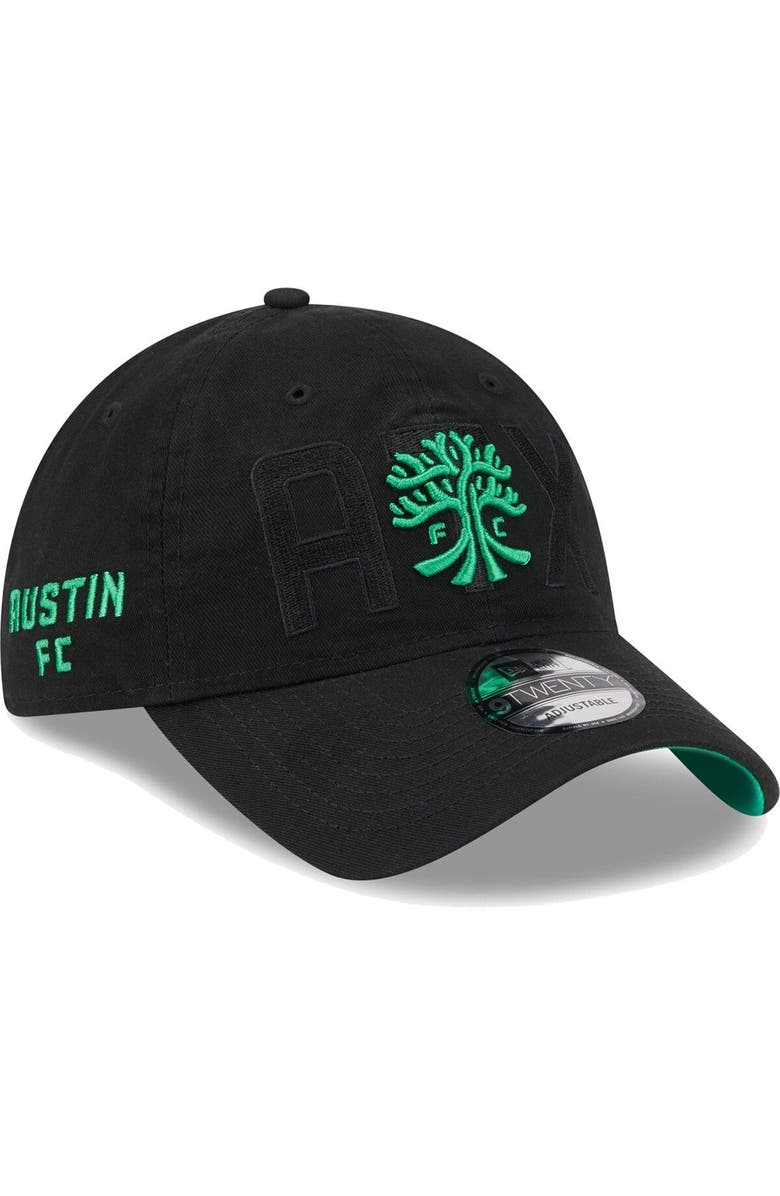 New Era Men's New Era Black Austin FC Kick Off 9TWENTY Adjustable Hat, Main, color, 