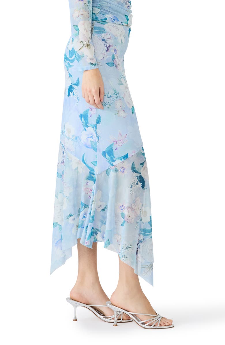 Steve Madden Lacie Floral Print Asymmetrical Hem Midi Skirt, Alternate, color, 