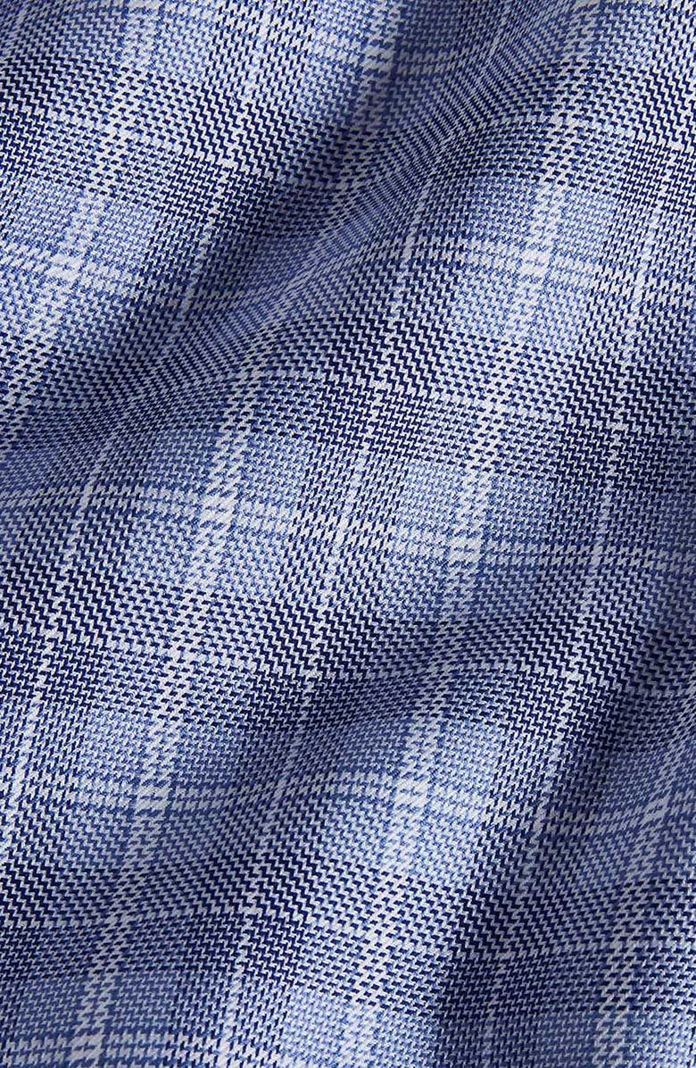 David Donahue Trim Fit Exploded Check Cotton Dress Shirt, Alternate, color, Blue/ Navy