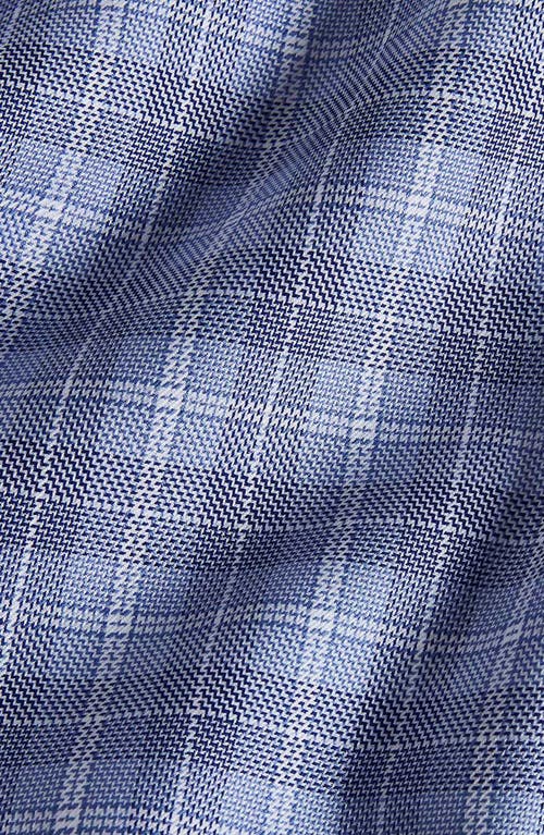 David Donahue Trim Fit Exploded Check Cotton Dress Shirt In Blue
