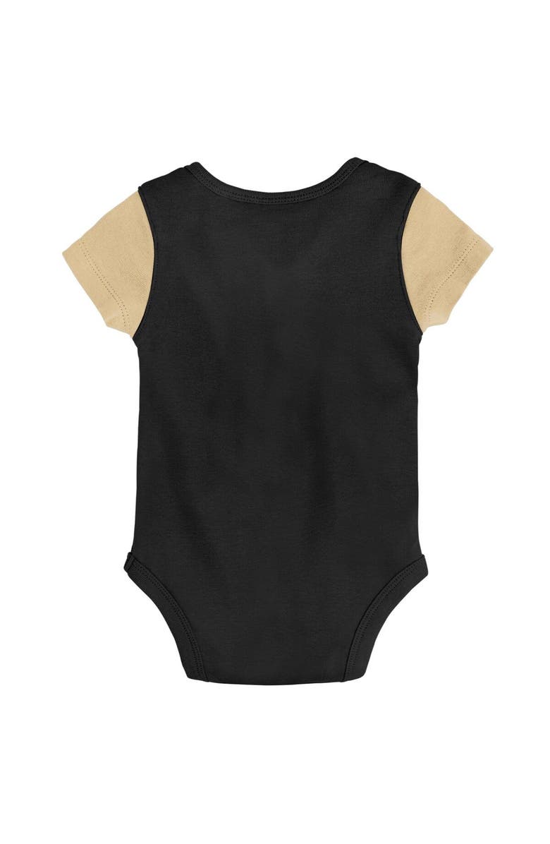 Outerstuff Newborn & Infant Black/Gold New Orleans Saints Little Champ Three-Piece Bodysuit Bib & Booties Set, Alternate, color, 