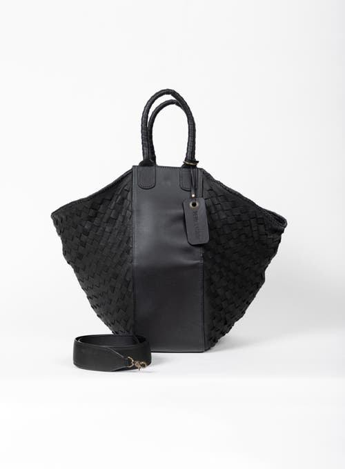 Deux Mains All Day Leather Tote In Black