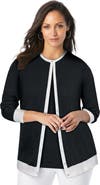 Jessica London Fine Gauge Button Front Cardigan