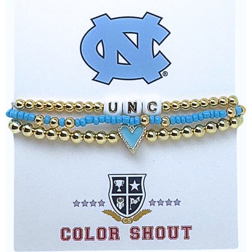 Color Shout University Of North Carolina Love My College Bracelet Stack In Gold