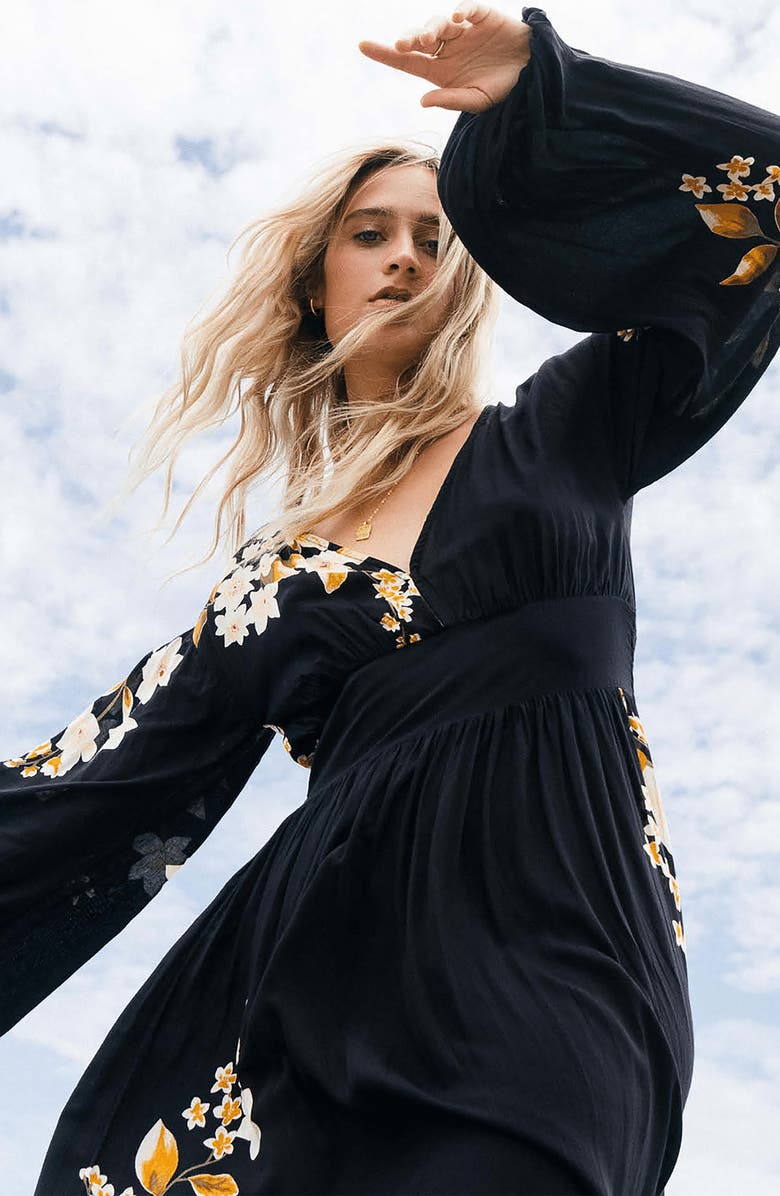 Billabong Night Bloom Floral Long Sleeve Maxi Dress, Alternate, color,