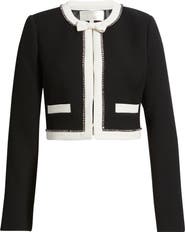 LoveShackFancy Ralphette Crystal Trim Colorblock Jacket