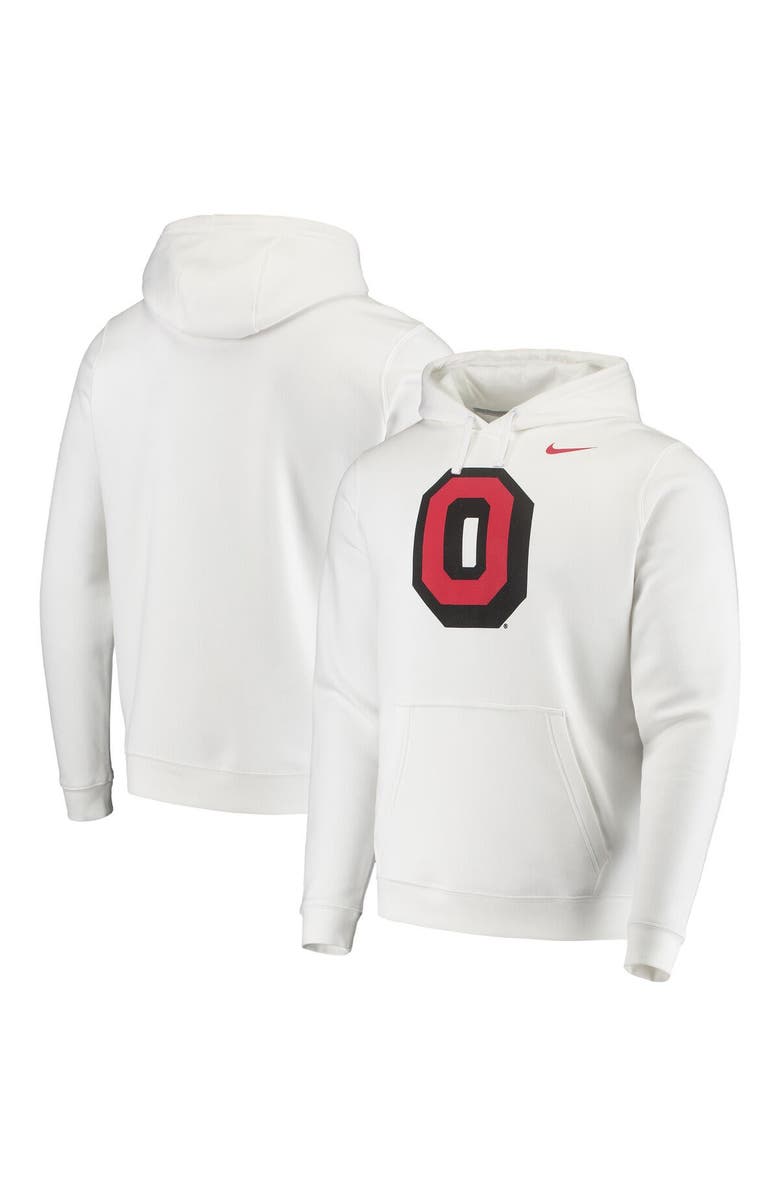 Nike Men's Nike White Ohio State Buckeyes Vintage School Logo Pullover Hoodie, Main, color, 
