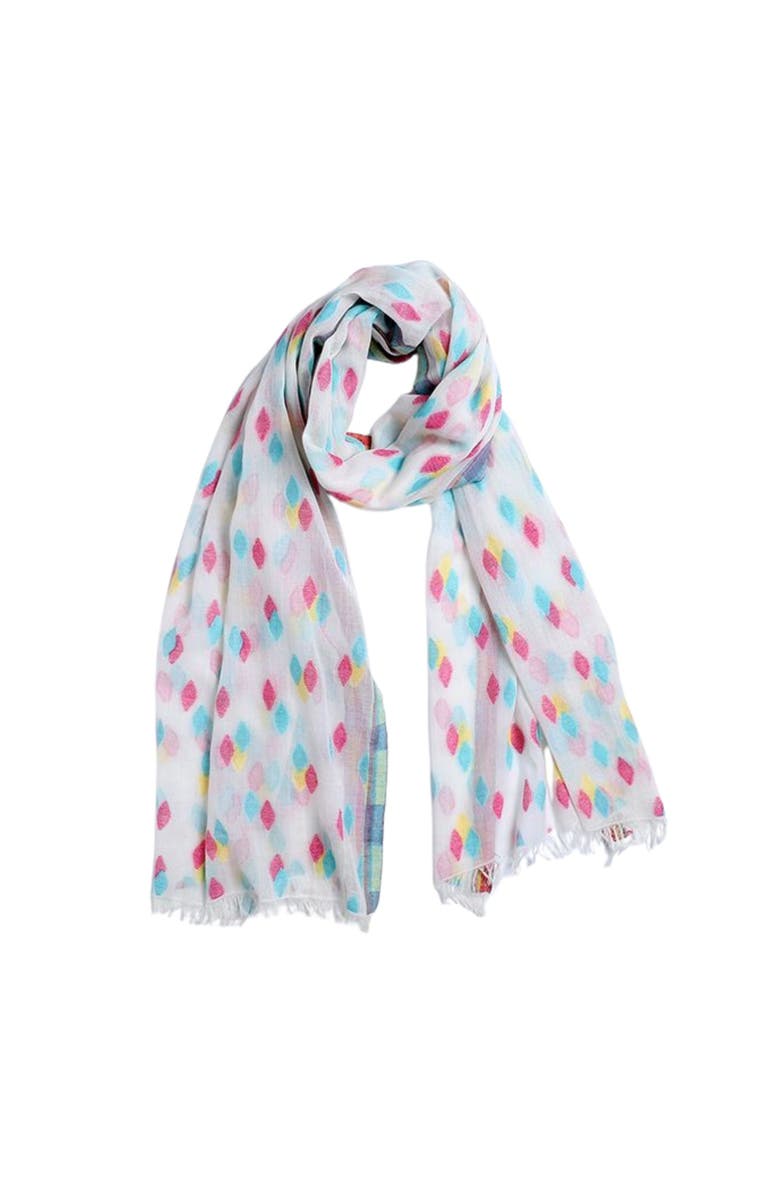 Vismaya Diamond Weave Fringe Scarf, Main, color, Multi Floral