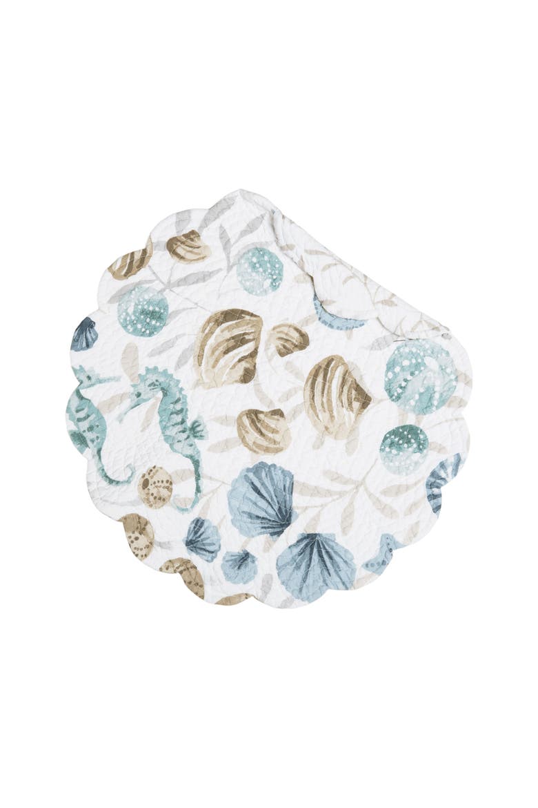 Coastal Shells Placemat Collection Sets of 6, Alternate, color, Blue