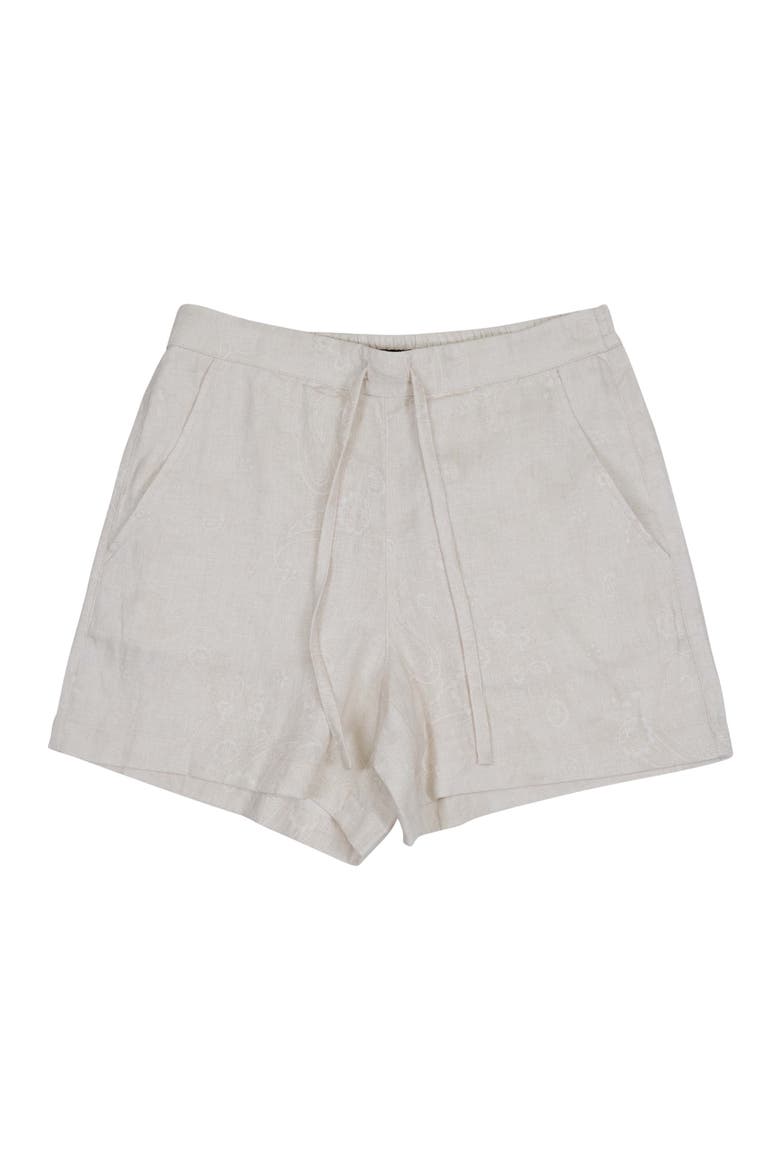 Paisley Explosion Womens Drawstring Short, Alternate, color, PAISLEY EXPLOSION IVORY