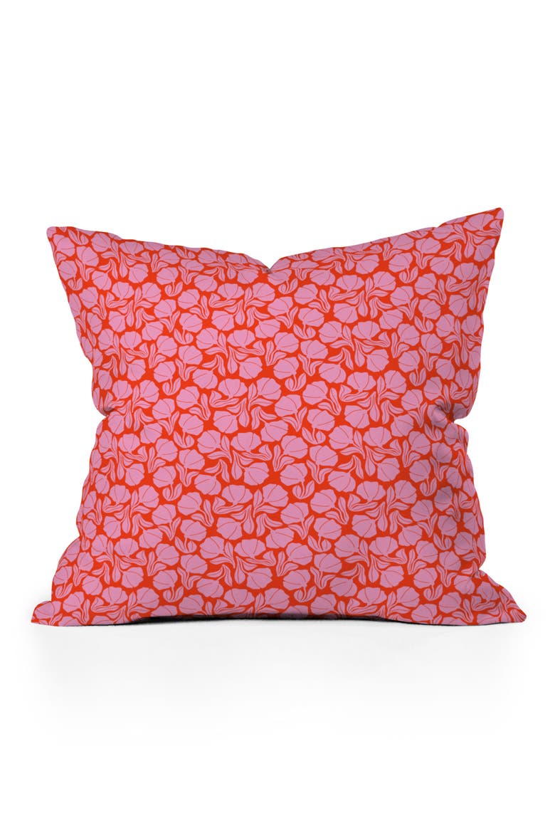 Boho Blooms Throw Pillow, Main, color, RED