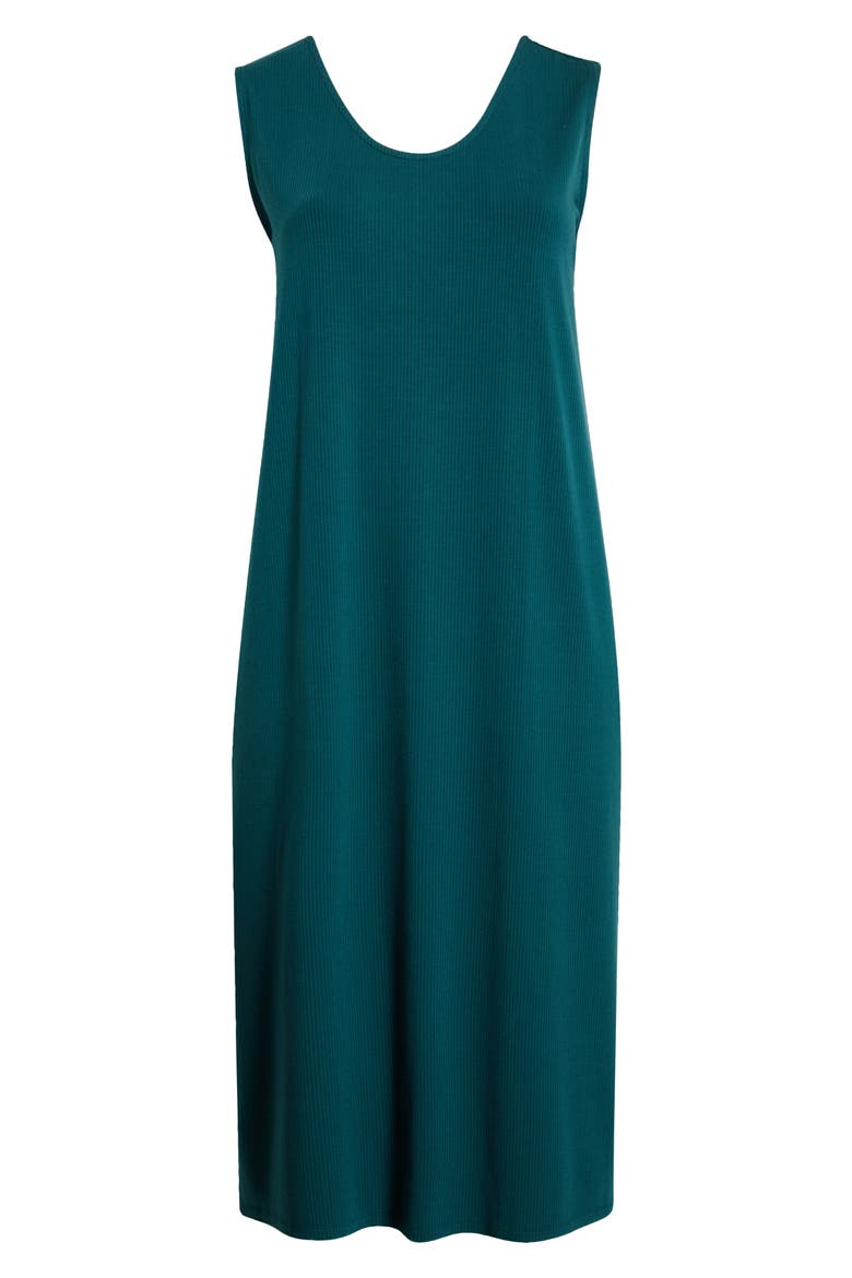 Rib Knit Tank Midi Dress, Alternate, color, KELP