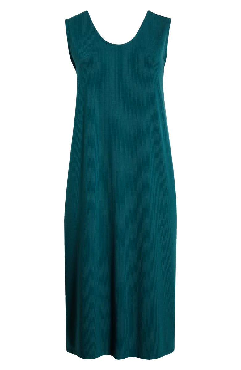 Eileen Fisher Rib Knit Tank Midi Dress, Alternate, color, Kelp