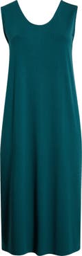 Eileen Fisher Rib Knit Tank Midi Dress