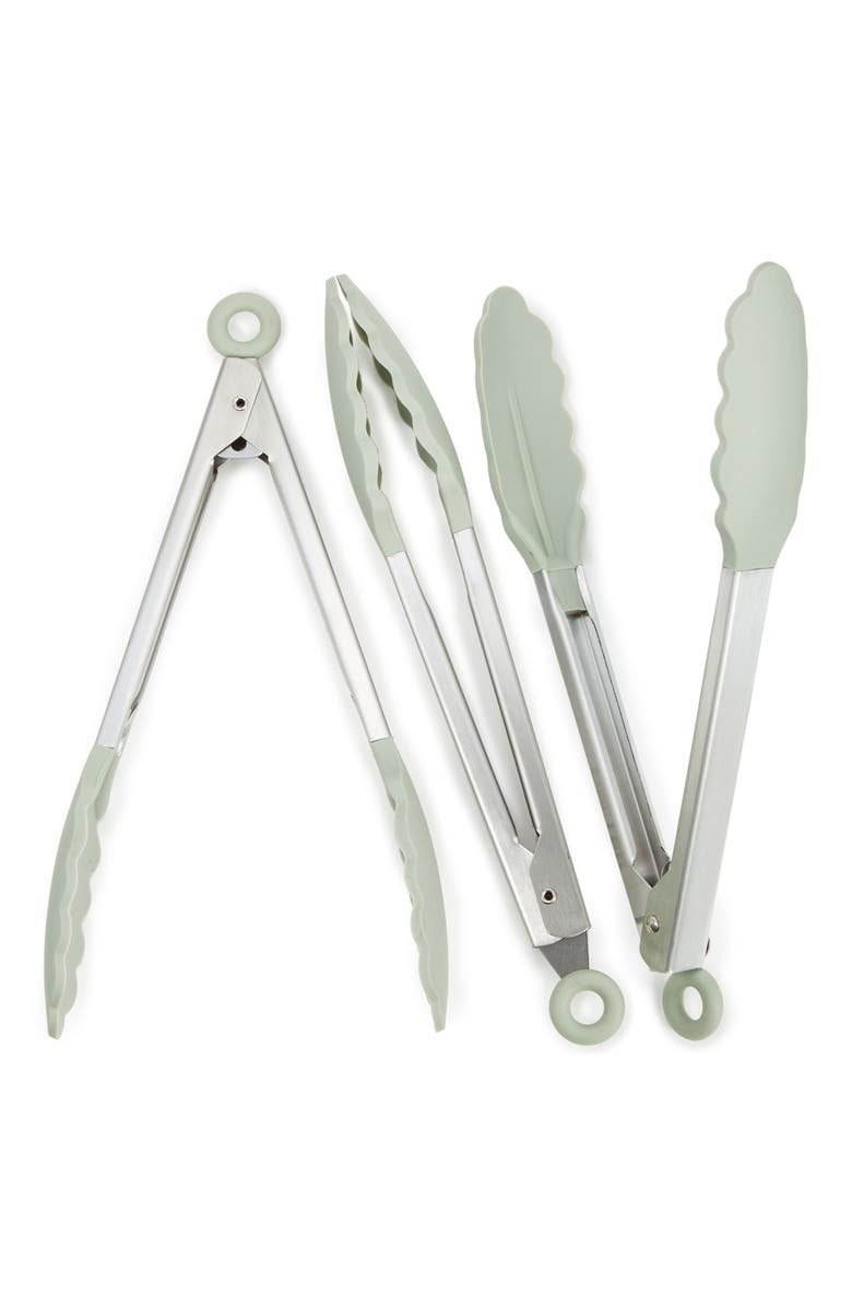 BergHOFF Set of 3 Silicone Serving Tongs, Alternate, color, Sage