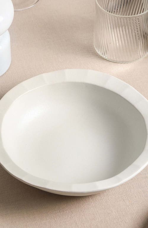 Stone Lain Oasis Stoneware 4-piece Pasta Bowl Set In White