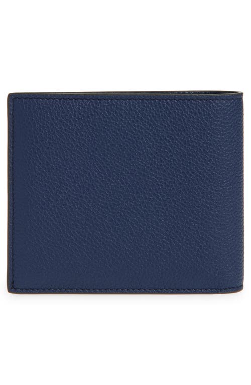 Balenciaga Leather Bifold Wallet In 4032 Midnight Blue