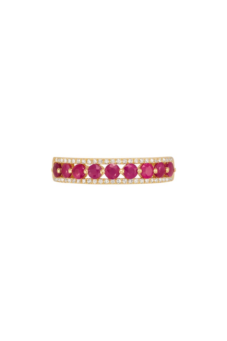 Diamond & Ruby Band Ring, Main, color, YELLOW GOLD
