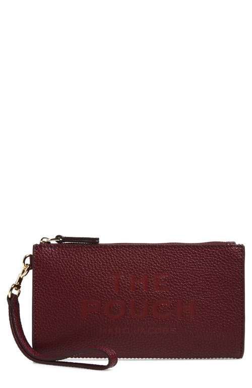 Marc Jacobs The Pouch Grain Leather Wristlet In Red