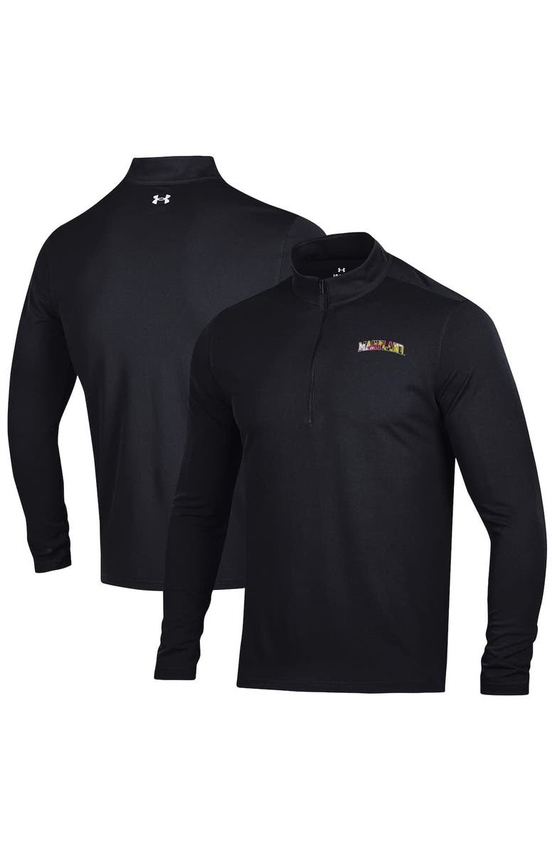 Under Armour Men's Under Armour Black Maryland Terrapins T2 Green Maryland Day Half-Zip Pullover, Alternate, color, Black
