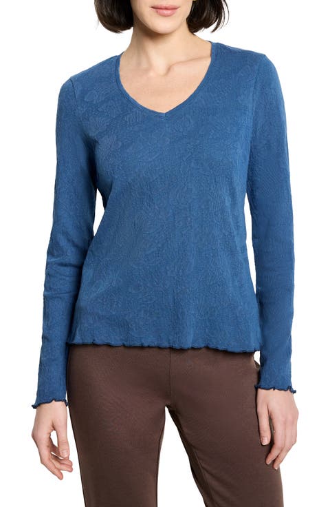 Lace Cotton V-Neck T-Shirt