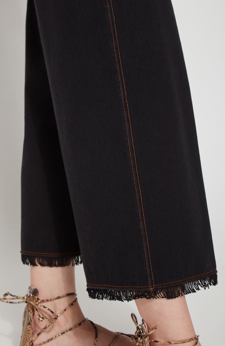 Lysse ́ Shiloh Palazzo Wide Leg Fringe Crop Denim Leggings, Alternate, color, 