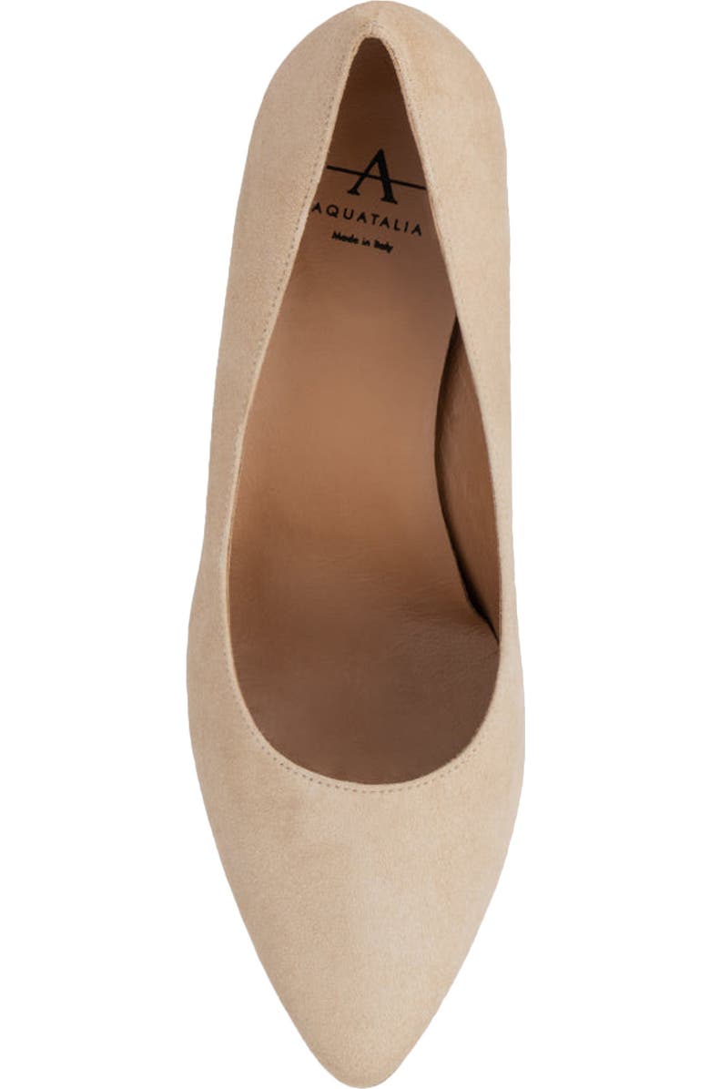 Aquatalia Posie Weatherproof Pointed Toe Wedge Pump, Alternate, color, Almond