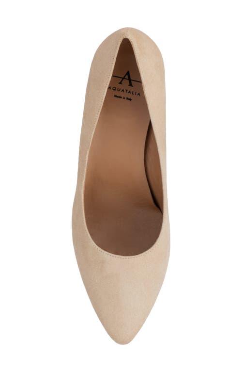 Aquatalia Posie Water Repellent Pointed Toe Wedge Pump In Almond