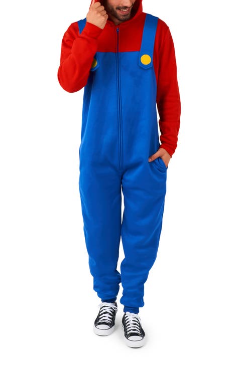 Super Mario™ Hooded Long Sleeve Fleece Jumpsuit
