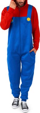 OppoSuits Super Mario™ Hooded Long Sleeve Fleece Jumpsuit