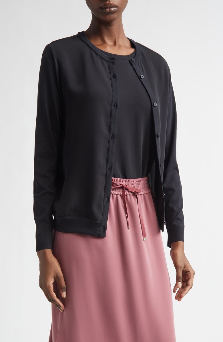 Herno Cady Knit Cardigan, Main, color, 9300 Black