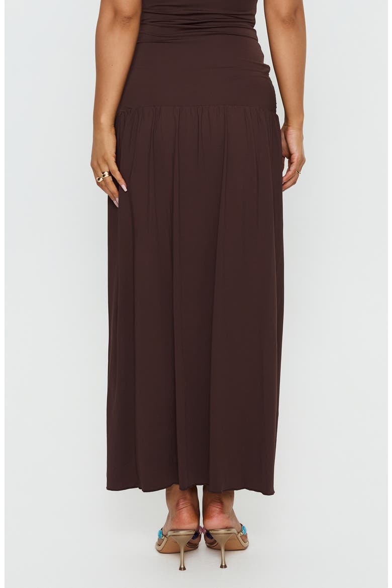 Alexe Ruched Strapless Maxi Dress, Alternate, color, CHOCOLATE